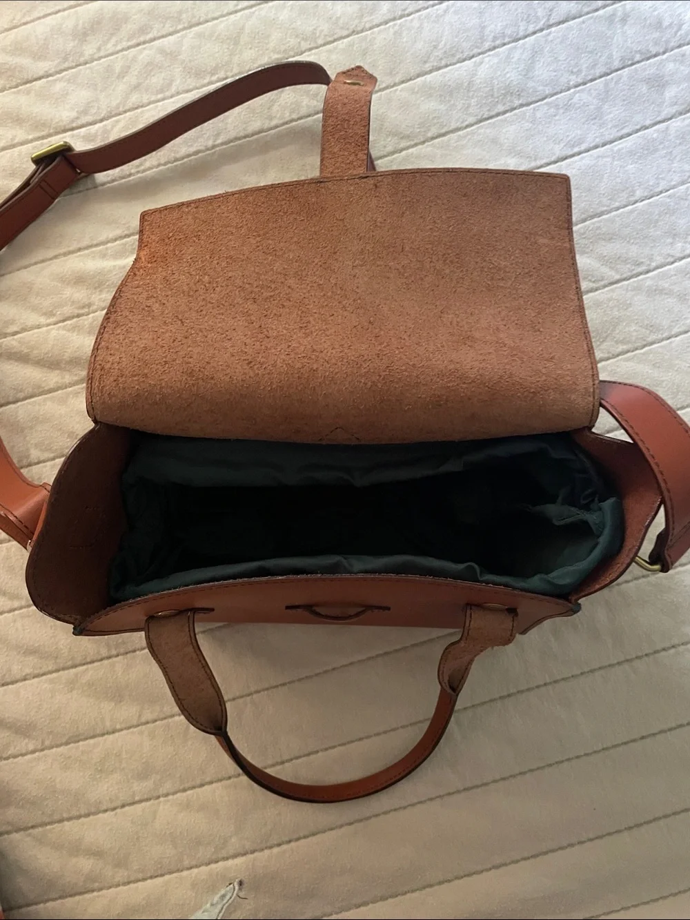 Classic Brown Leather Satchel with Top Handle & Adjustable Strap